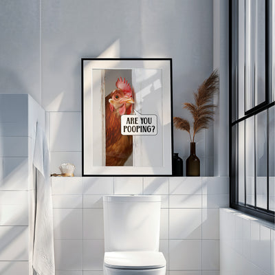 Are you pooping Poster Badezimmer Bild Huhn Badezimmer Deko Gäste WC Bild Lustige Poster Einweihungsgeschenk Haus und Wohnung Geschenk Umzug