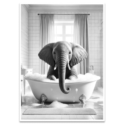 Elefant in Badewanne Bild Badezimmer Poster Badezimmer Bilder Tiere Lustig Schwarz Weiß Bilder