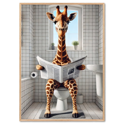 Giraffe auf Klo Poster Badezimmer Bilder Tiere Badezimmer Print Gäste WC Bild Giraffe auf Toilette Geschenk zum Einzug Einweihungsgeschenk