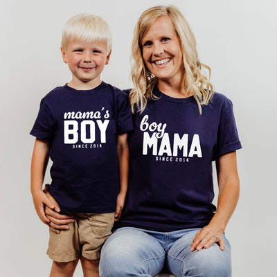 Boy Mama Shirt Mamas Boy Mutter Sohn Geschenk Mutter Sohn Outfit Mama Sohn Partnerlook tshirt Babybody Personalisiert Baby Geschenk