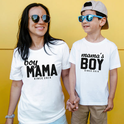 Boy Mama Shirt Mamas Boy Mutter Sohn Geschenk Mutter Sohn Outfit Mama Sohn Partnerlook tshirt Babybody Personalisiert Baby Geschenk