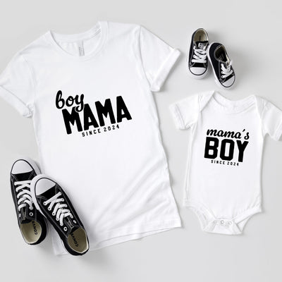 Boy Mama Shirt Mamas Boy Mutter Sohn Geschenk Mutter Sohn Outfit Mama Sohn Partnerlook tshirt Babybody Personalisiert Baby Geschenk