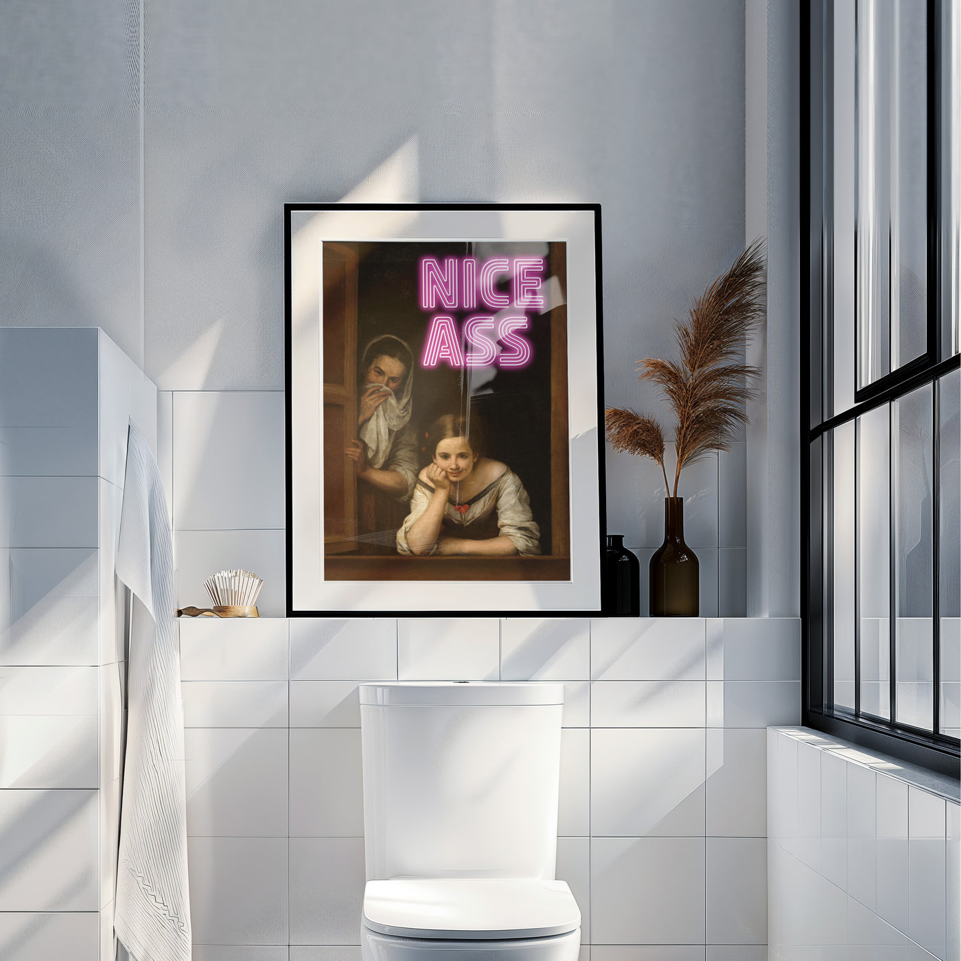 Badezimmer Bilder Lustig Nice Ass Poster Schlafzimmer Bild Gäste WC Deko Badezimmer Print Poster Vintage Deko Trendige Poster Art Deco