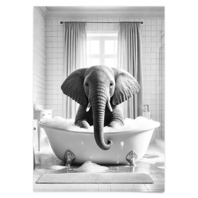 Elefant in Badewanne Bild Badezimmer Poster Badezimmer Bilder Tiere Lustig Schwarz Weiß Bilder