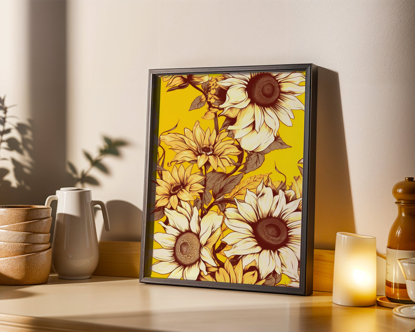 Sonnenblumen Poster Landhaus Bild Wohnzimmer Deko Schlafzimmer Poster Büro Print Blumen Esszimmer Bild Sommer Poster Geschenk Hausbau